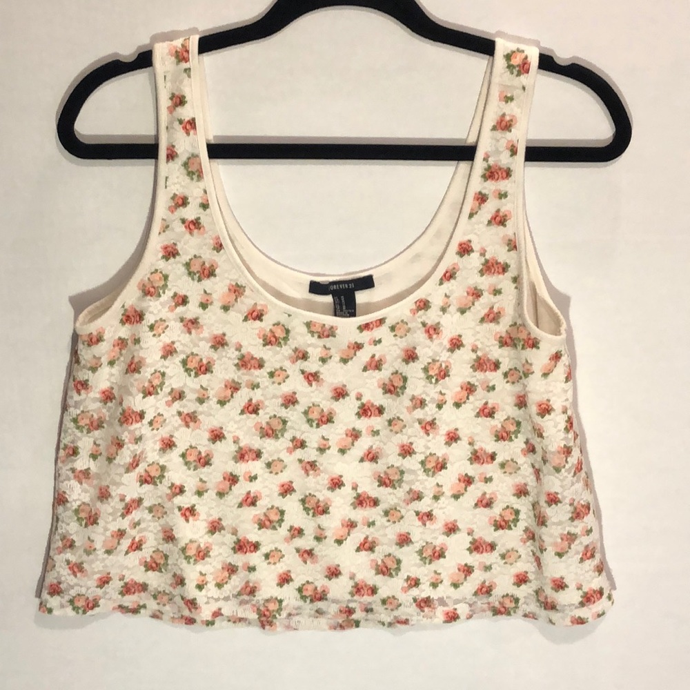 Forever 21 Floral Tank Crop Top